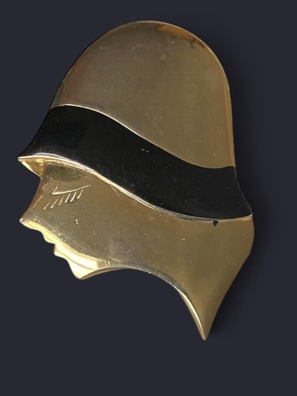 Vintage Signed MJENT Brooch Antique Art Deco Flapper Woman 1920s Gatsby Pin